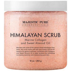 MAJESTIC PURE Himalayan Salt Body Scrub with Collagen and Sweet Almond Oil